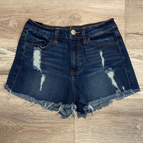 Almost Famous Destroyed Jean Shorts - Picture 2 of 7